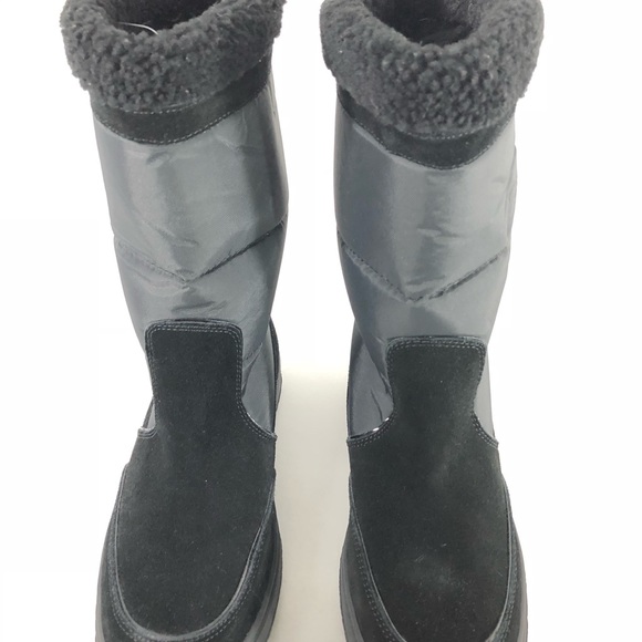 Coach Winter Snow Boots Sherman Suede Nylon Logo - Picture 2 of 7